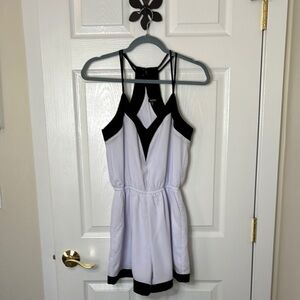 XOXO Stylish Black and White One Piece Romper Fully Lined size Small